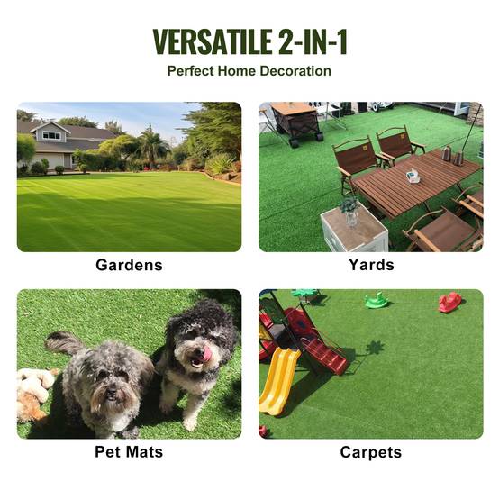 Vevor - VEVOR Gazon artificiel 183x305 cm, brins 35 mm, trous drainage. Jardin, chien, décoration. - Image 6