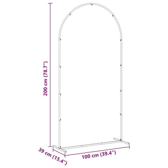 Arche de jardin en acier doré pour cérémonie et support plantes 100x200 cm - ComfortXL Outdoor Living - Image 9