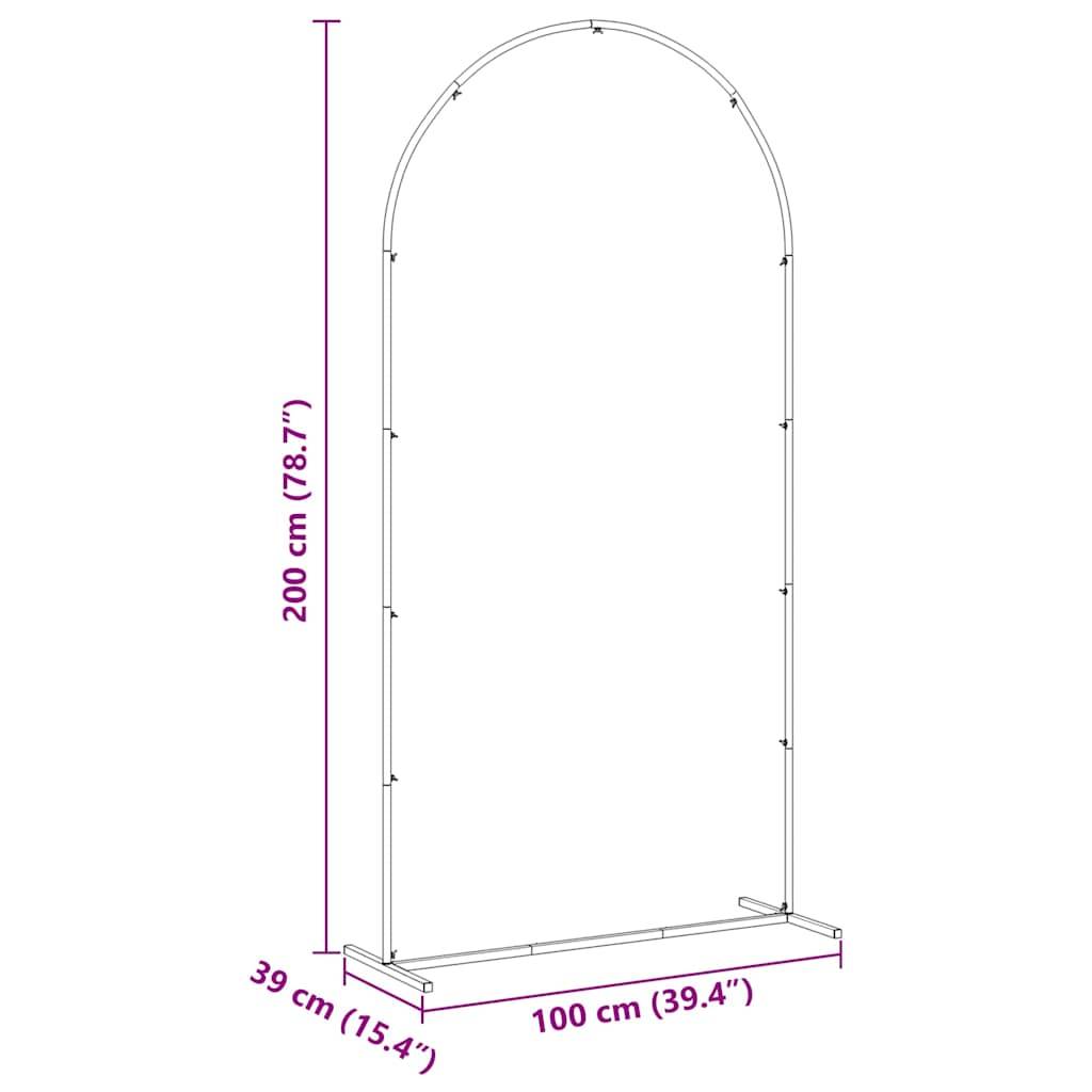 Arche de jardin en acier doré pour cérémonie et support plantes 100x200 cm - ComfortXL Outdoor Living - Image 9