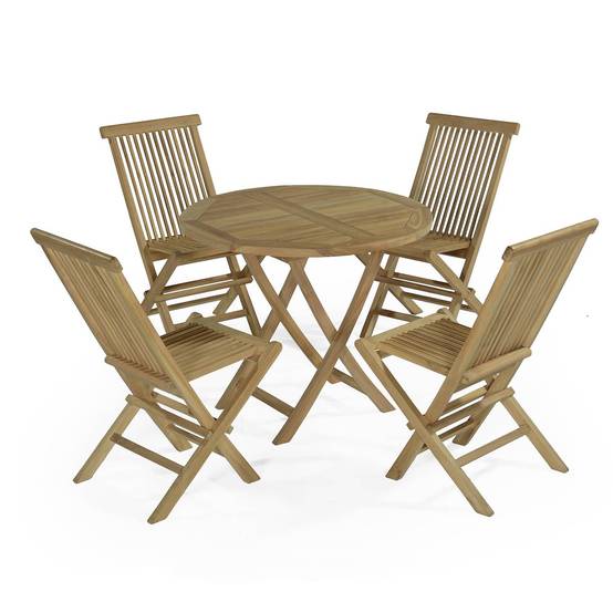 Salon de jardin en teck massif Naples, 4 places - TECK'Attitude - Image 1