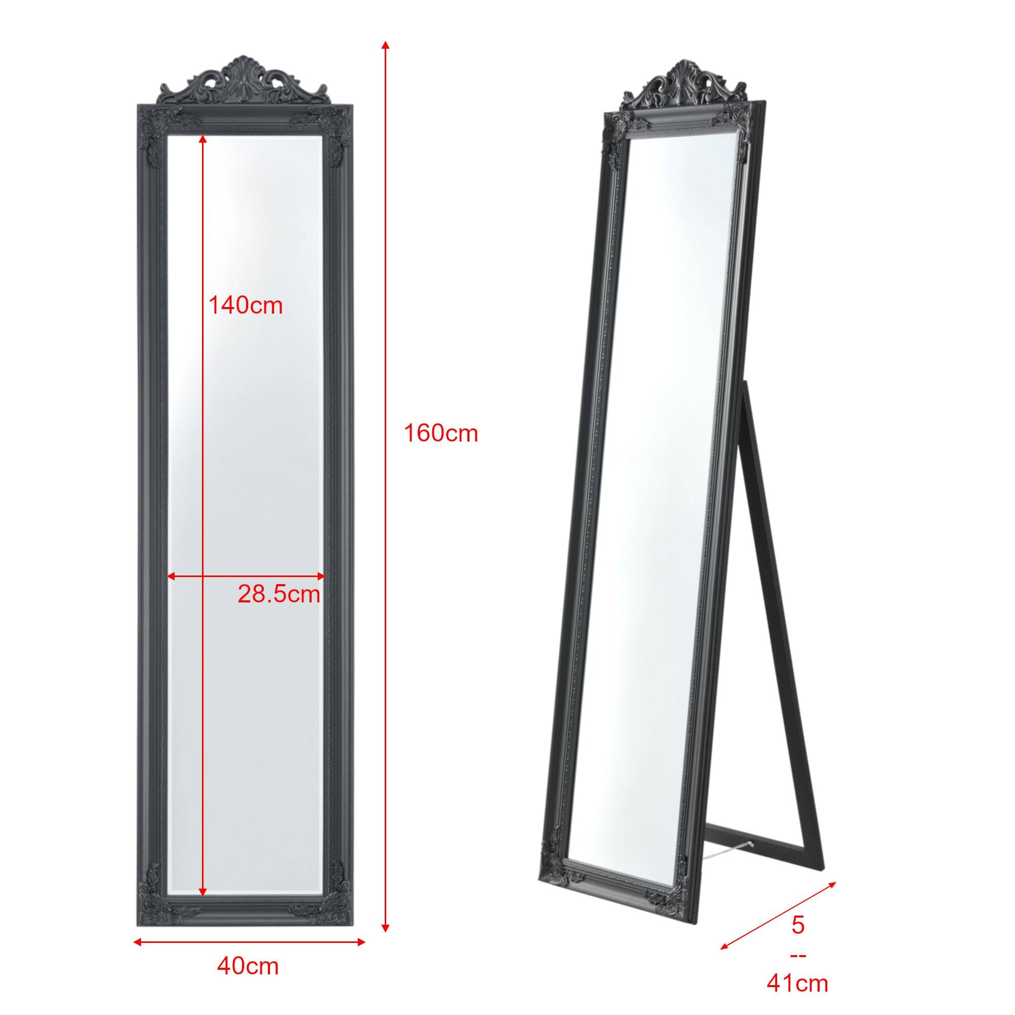 Helloshop26 - Miroir sur pied inclinable 160 x 40 cm gris foncé - Image 4