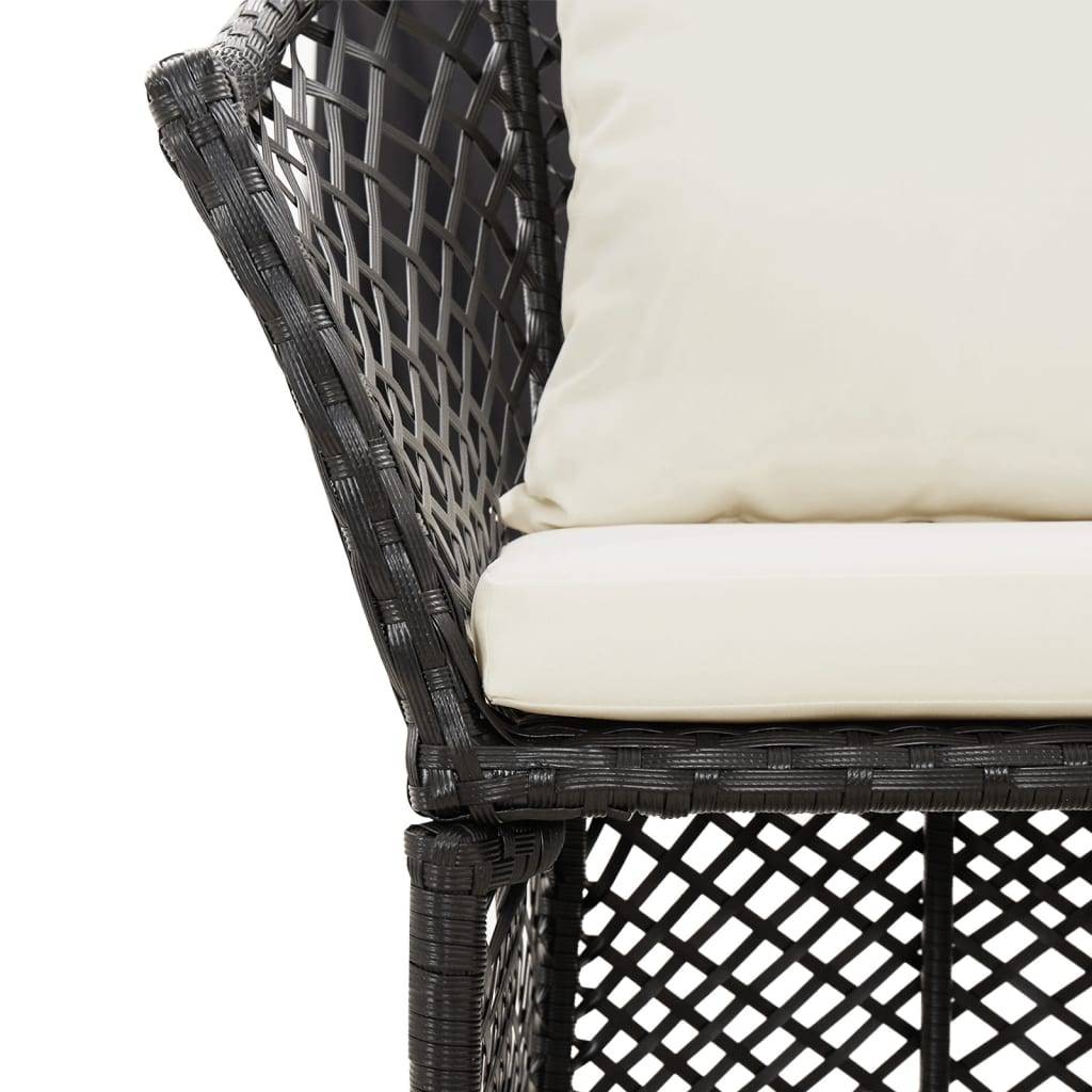 Helloshop26 - Salon de jardin meuble d'extérieur ensemble de mobilier 2 pièces avec coussins noir résine tressée - Image 5