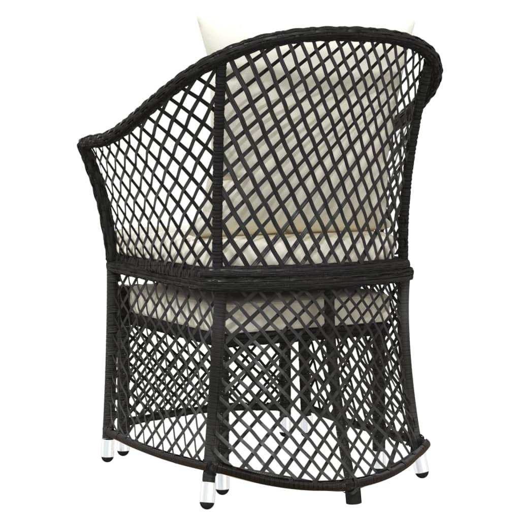 Helloshop26 - Salon de jardin meuble d'extérieur ensemble de mobilier 2 pièces avec coussins noir résine tressée - Image 4