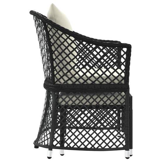 Helloshop26 - Salon de jardin meuble d'extérieur ensemble de mobilier 2 pièces avec coussins noir résine tressée - Image 3