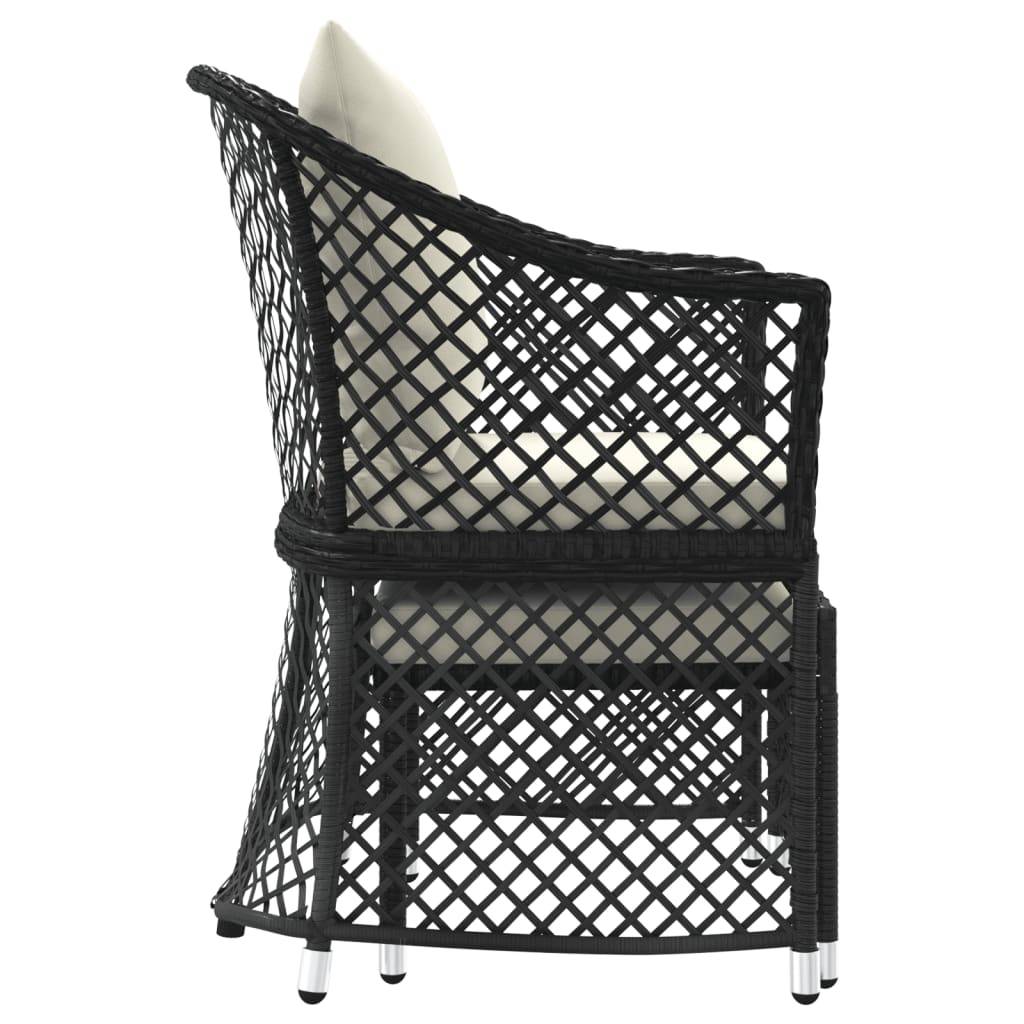 Helloshop26 - Salon de jardin meuble d'extérieur ensemble de mobilier 2 pièces avec coussins noir résine tressée - Image 3
