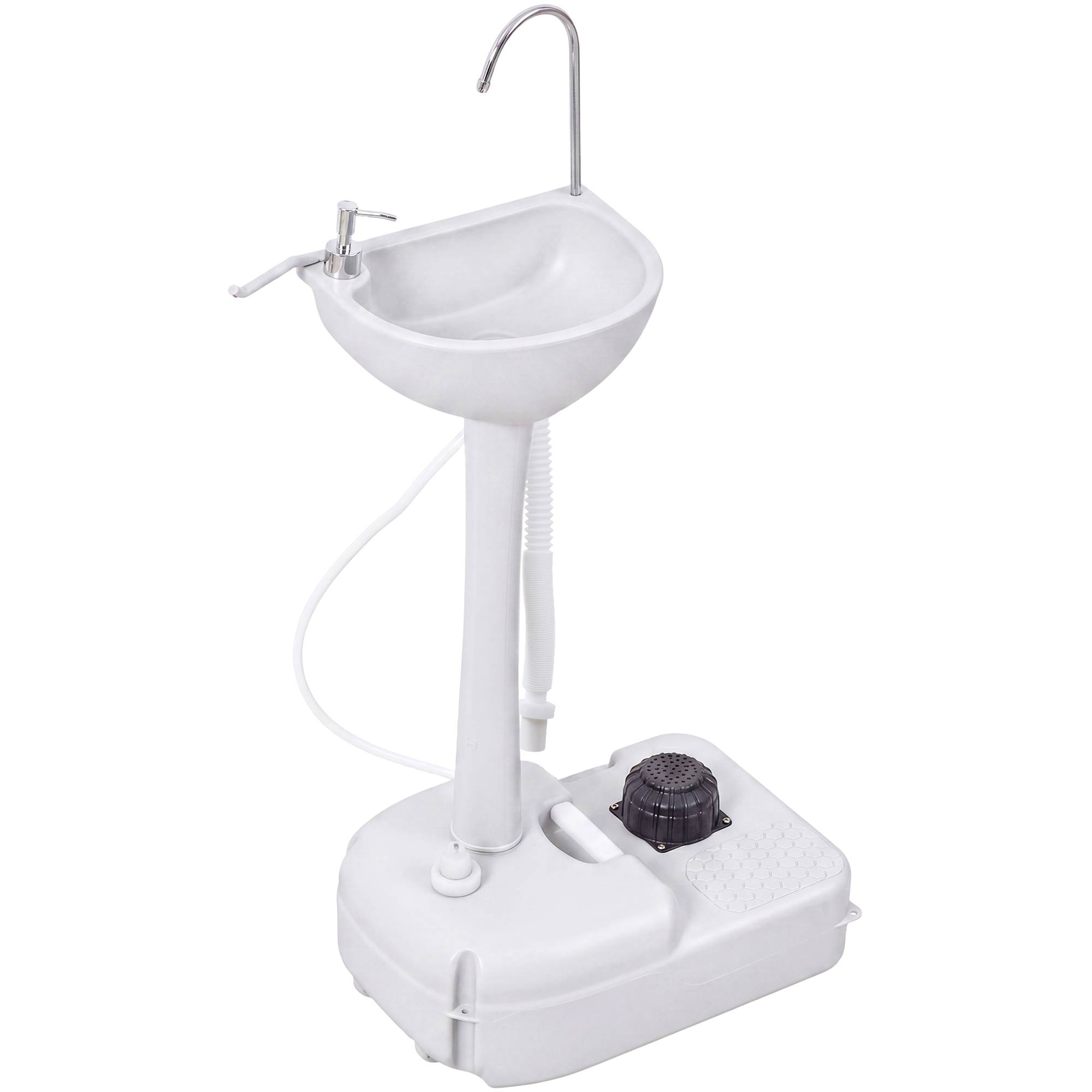 Sans Marque - Lavabo mobile, portable, roues incluses, 51x33,5x103cm, blanc - Image 1