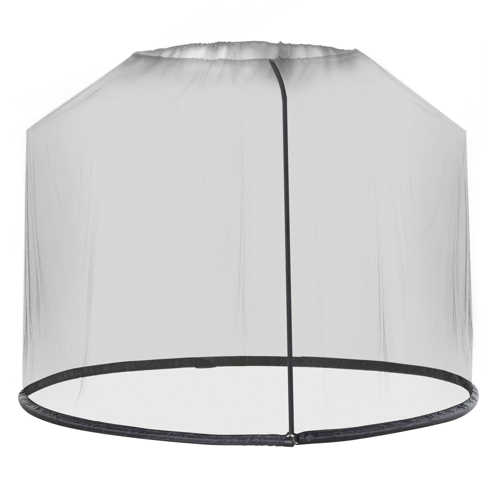 Moustiquaire pour parasol tissu Oxford jardin terrasse protection anti-insectes 300x230cm noir - ComfortXL Outdoor Living - Image 1