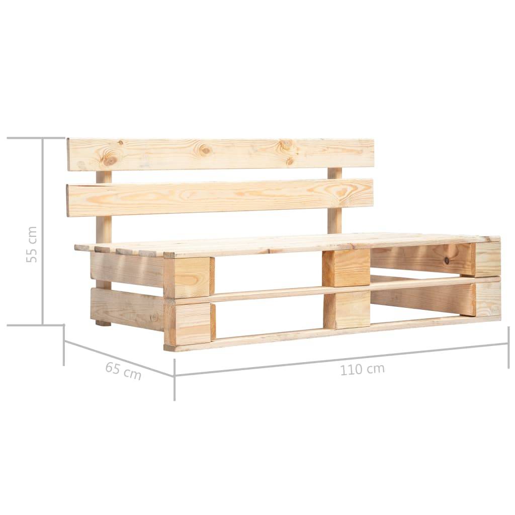 Helloshop26 - Salon de jardin meuble d'extérieur ensemble de mobilier palette 4 pièces avec coussins bois de pin imprégné - Image 7