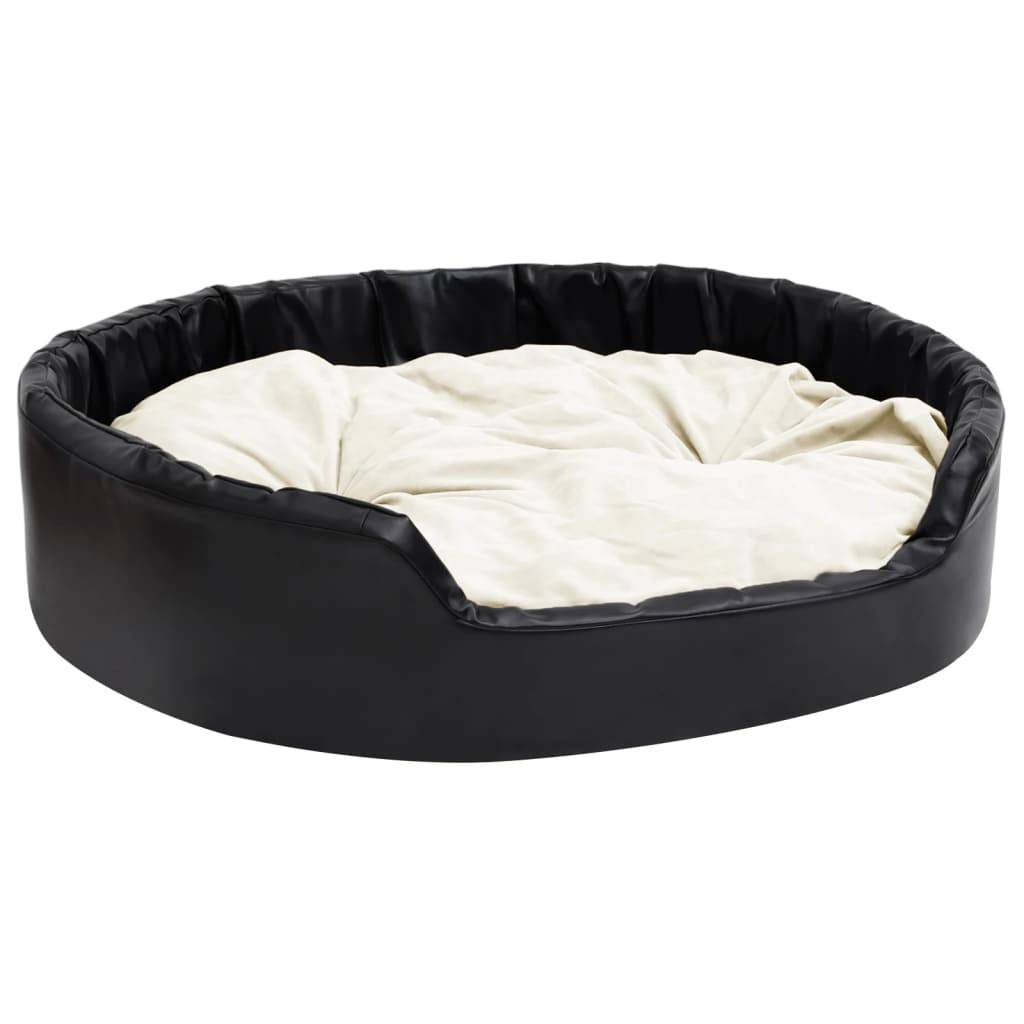 Vidaxl - Lit pour chiens Noir et beige 99x89x21 cm Peluche et similicuir vidaXL - Image 2