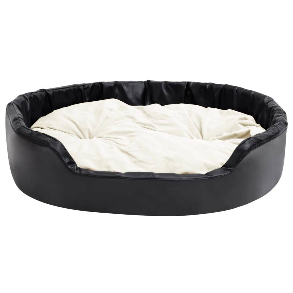 Vidaxl - Lit pour chiens Noir et beige 99x89x21 cm Peluche et similicuir vidaXL - Image 9