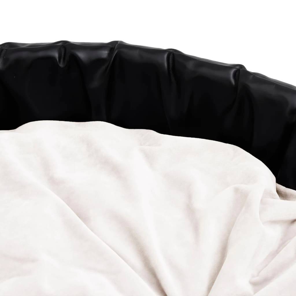Vidaxl - Lit pour chiens Noir et beige 99x89x21 cm Peluche et similicuir vidaXL - Image 4