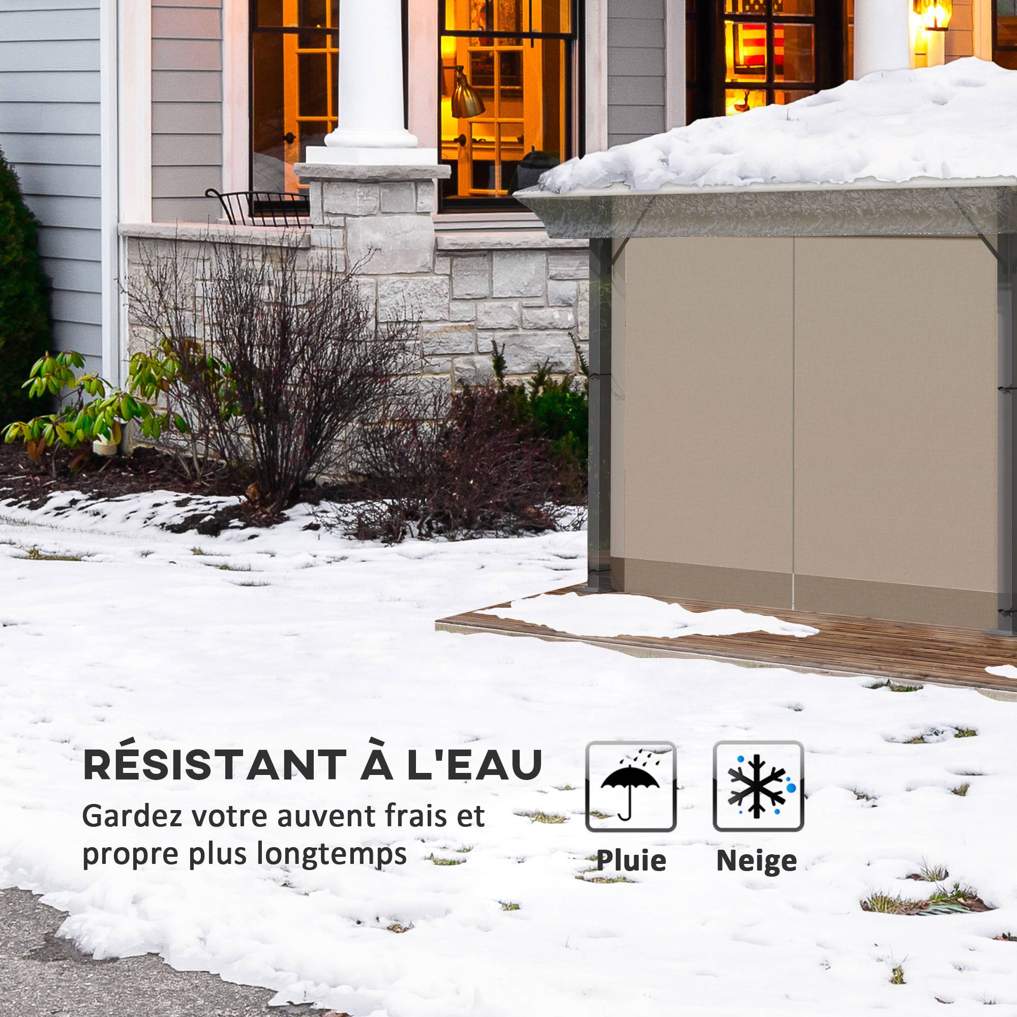 Outsunny - Housse bâche de protection transparente en PVC pour tonnelle barnum 3 x 3 m - Outsunny - Image 4
