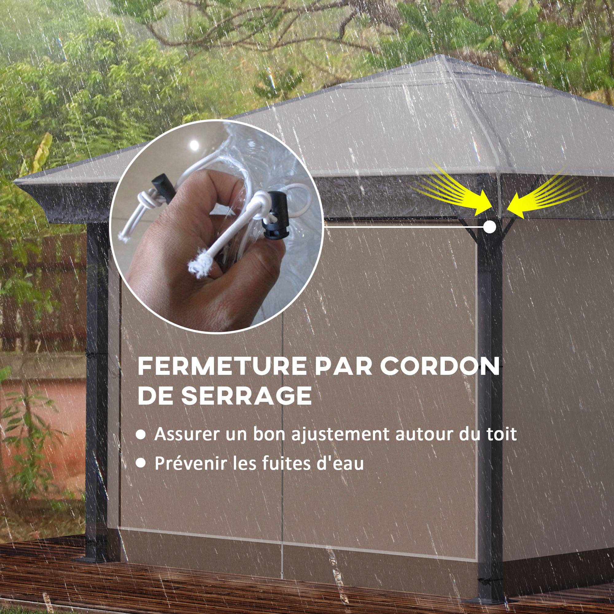 Outsunny - Housse bâche de protection transparente en PVC pour tonnelle barnum 3 x 3 m - Outsunny - Image 5