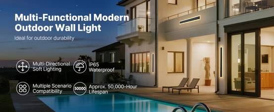 VEVOR Applique Murale d'Extérieur Éclairage Moderne LED 8 W Lot de 2 80 cm IP65 - Image 9