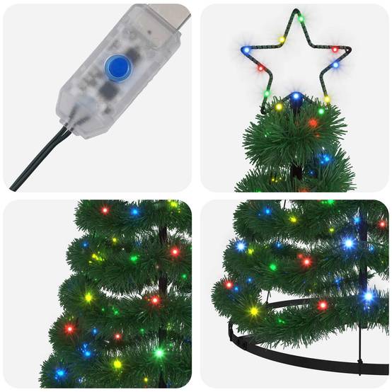 Vidaxl - Sapin de Noël brillant avec LED et socle EKENAS 180 cm 220 LED vidaXL 42055408 - Image 5
