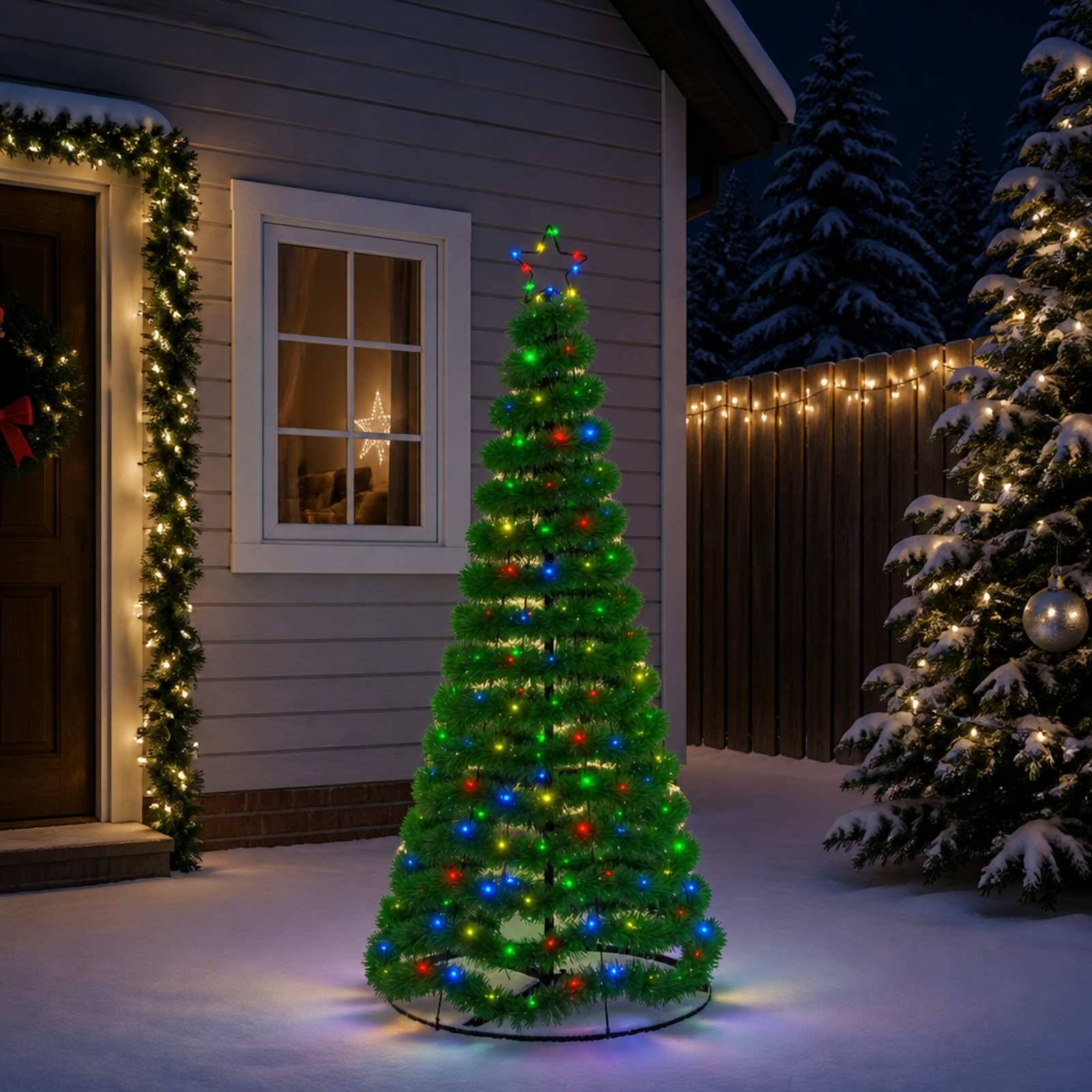 Vidaxl - Sapin de Noël brillant avec LED et socle EKENAS 180 cm 220 LED vidaXL 42055408 - Image 1