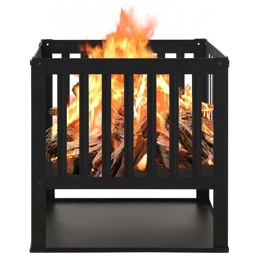 ComfortXL - Brasero Carré en Acier avec Rangement à Bûches pour Jardin Terrasse 40 cm Noir – ComfortXL Outdoor Living - Image 3