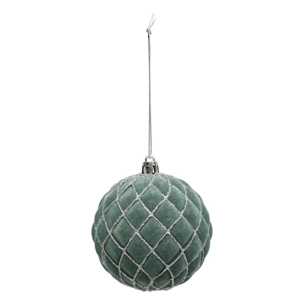 Fééric Lights & Christmas - Boule de Noël pailletté vert x9 80mm - Atmosphera Créateur d'intérieur - Image 5