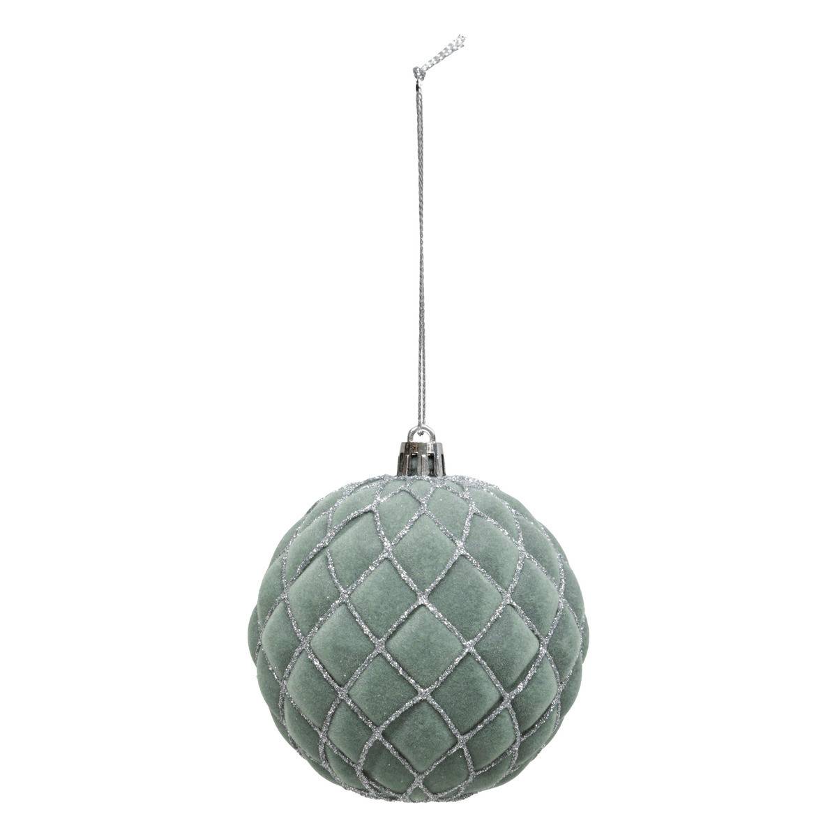 Fééric Lights & Christmas - Boule de Noël pailletté vert x9 80mm - Atmosphera Créateur d'intérieur - Image 9