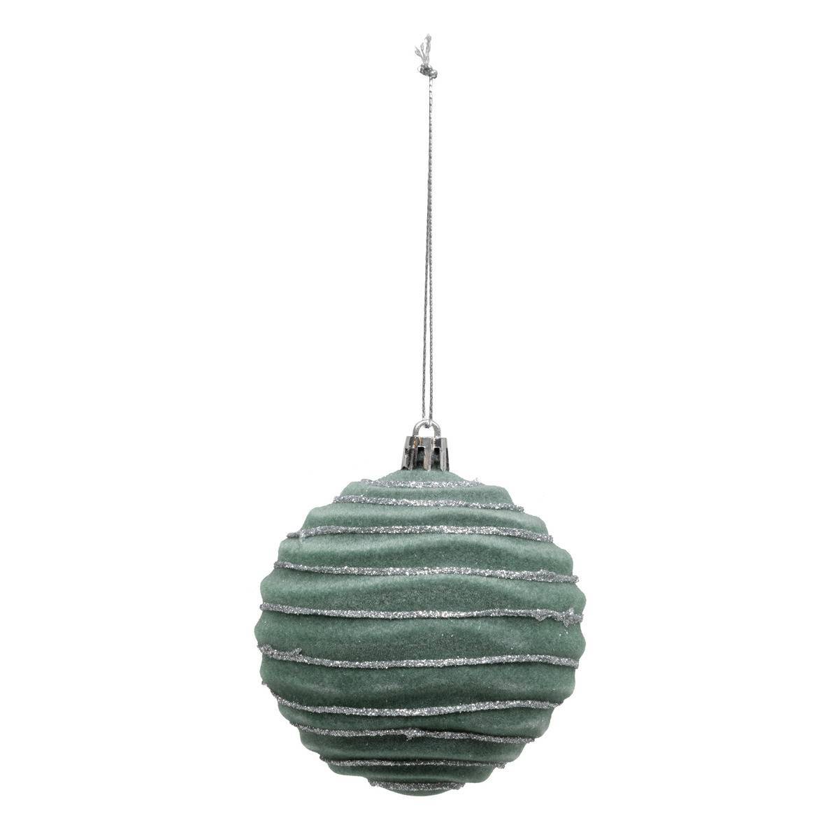 Fééric Lights & Christmas - Boule de Noël pailletté vert x9 80mm - Atmosphera Créateur d'intérieur - Image 3