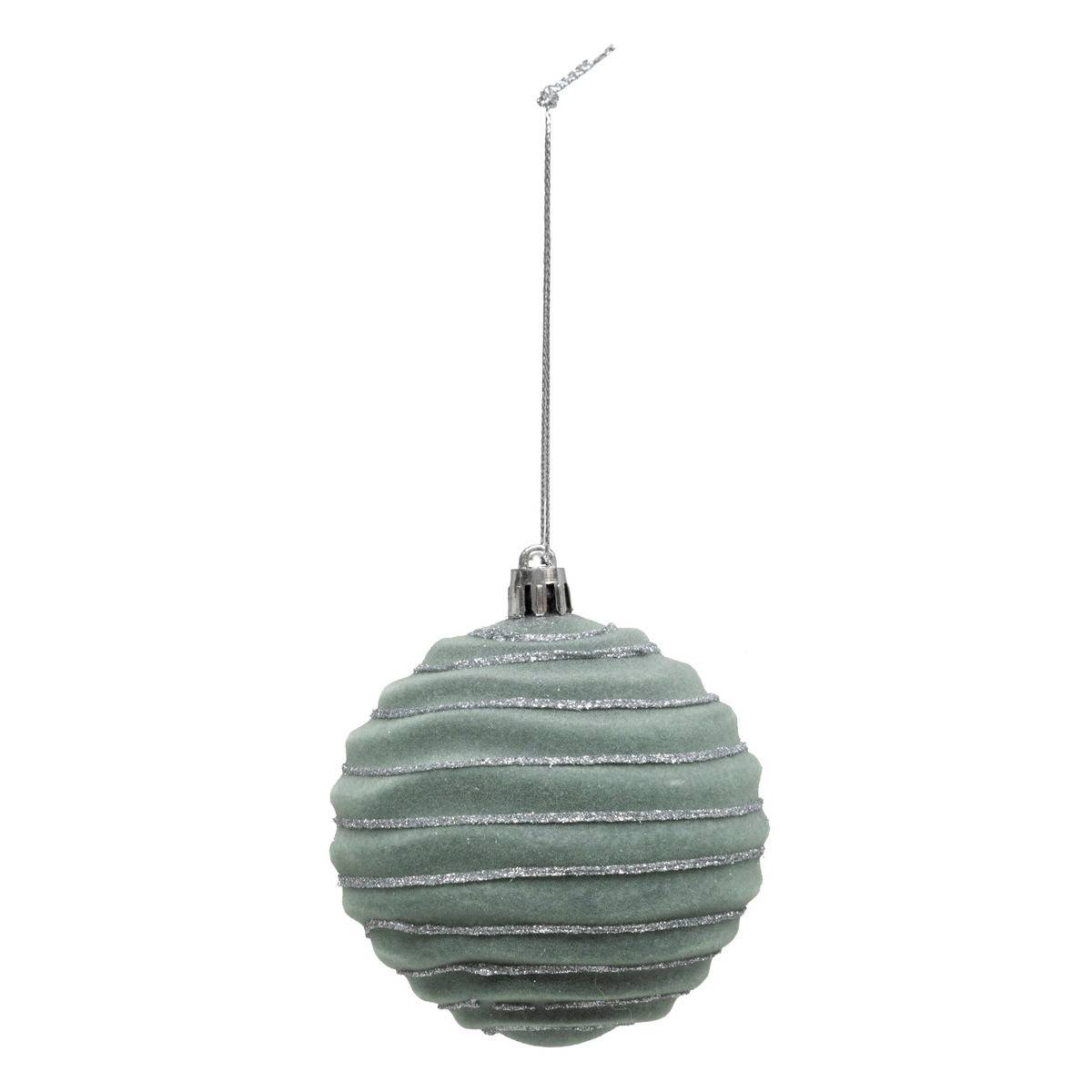 Fééric Lights & Christmas - Boule de Noël pailletté vert x9 80mm - Atmosphera Créateur d'intérieur - Image 8