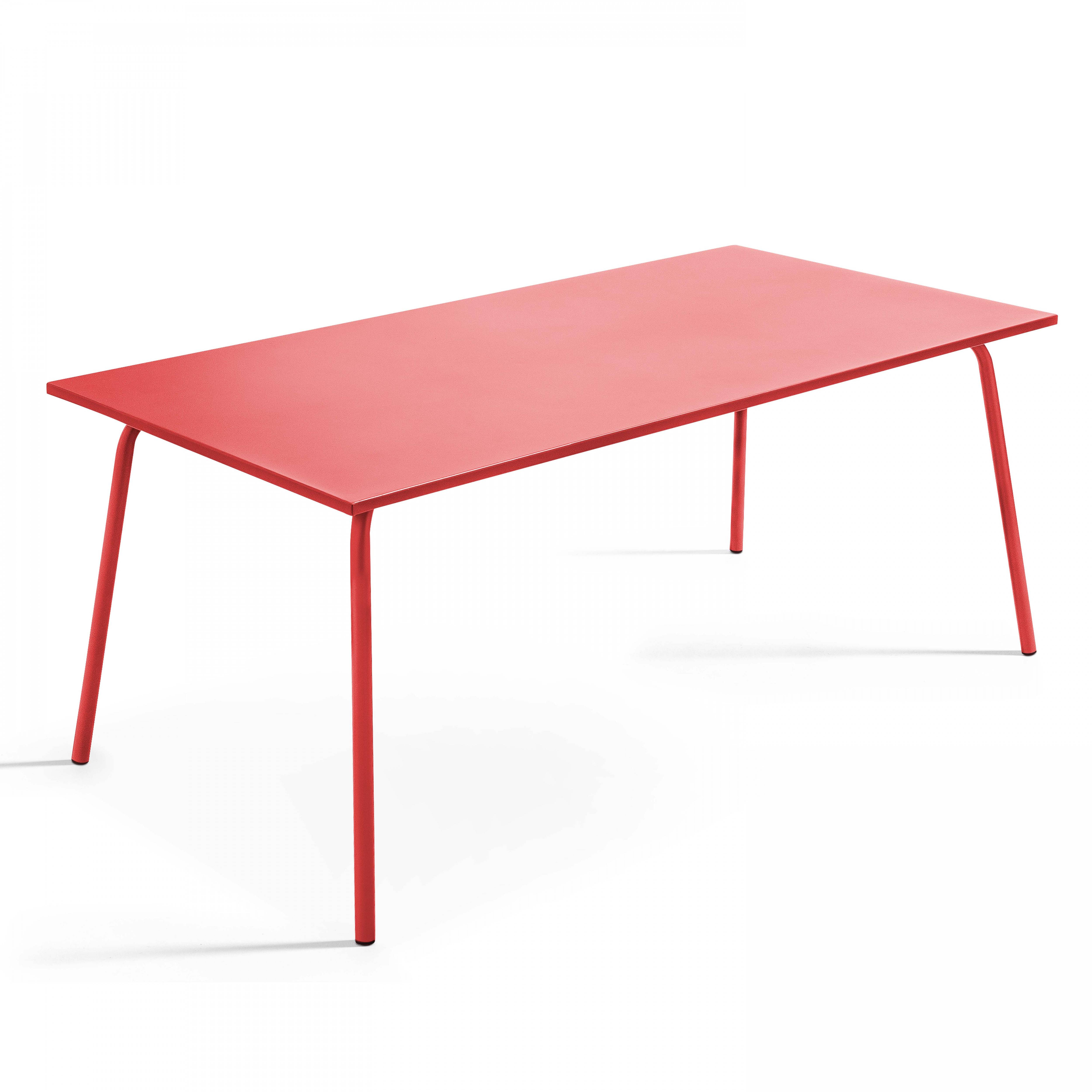 Oviala - Ensemble table de jardin et 8 chaises bistrot en acier rouge Palavas - Oviala - Image 3