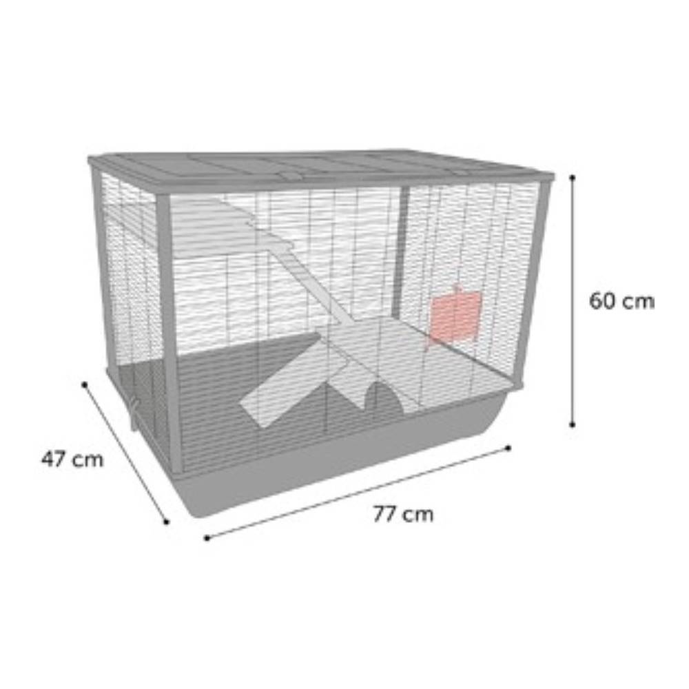 Cage Elsa M 77 x 47 x 60 cm pour rongeur - Image 3