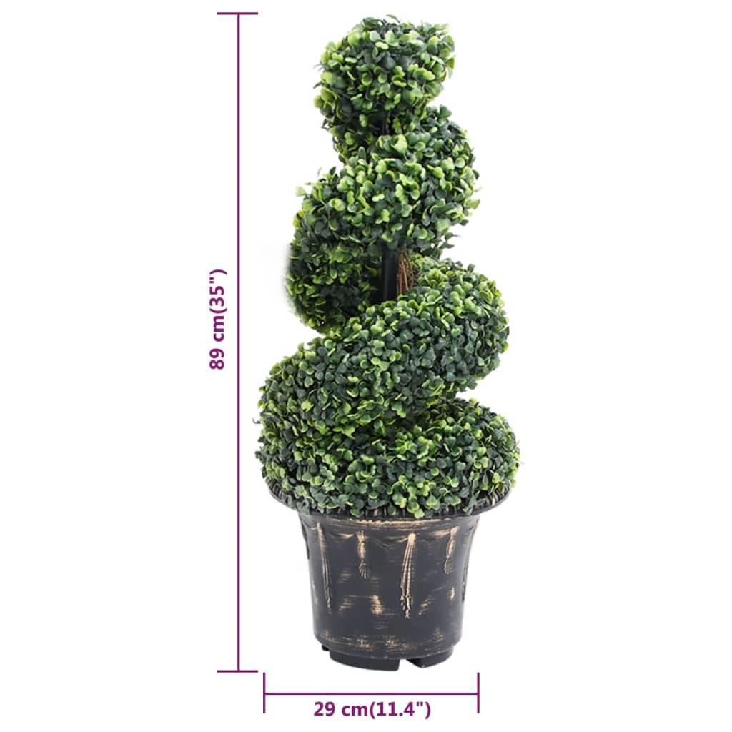 Vidaxl - Plante de buis artificiel en spirale avec pot Vert 89 cm - Image 3