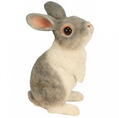 Riviera - Lapereau debout 2 tons gris 16 cm