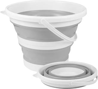 Seau pliable en silicone pour camping,seau en plastique, voyages, lavage de voiture et usage domestique (gris) (10 L)-Lytech