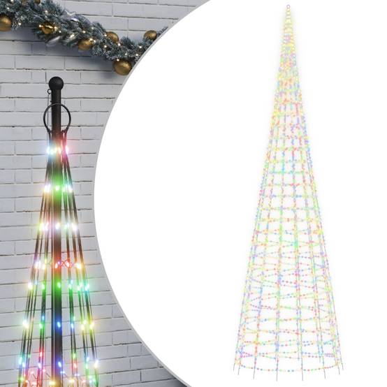 Sapin De Noël - Arbre de Noël lumineux sur mât de drapeau 3000LED coloré 800 cm - Image 1