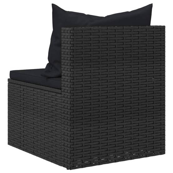 Lot de 2 Canapés Centraux de Jardin en Résine Tressée Noire Modulables avec Oreillers – ComfortXL Outdoor Living - Image 7