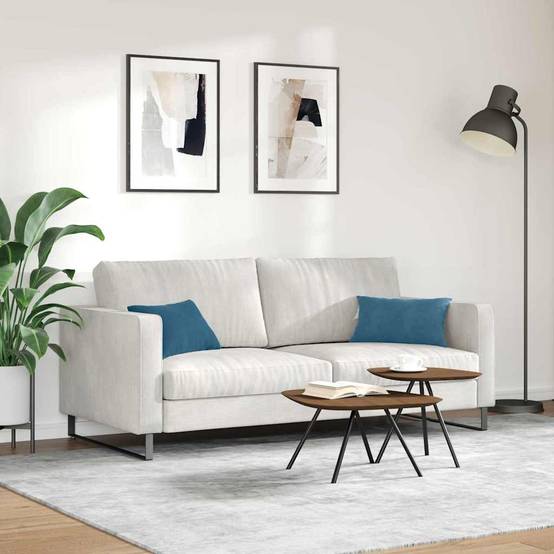 Lot de 2 Coussins Décoratifs Velours Côtelé Déhoussable pour Canapé Salon Bleu 50x30 cm – ComfortXL Outdoor Living - Image 4