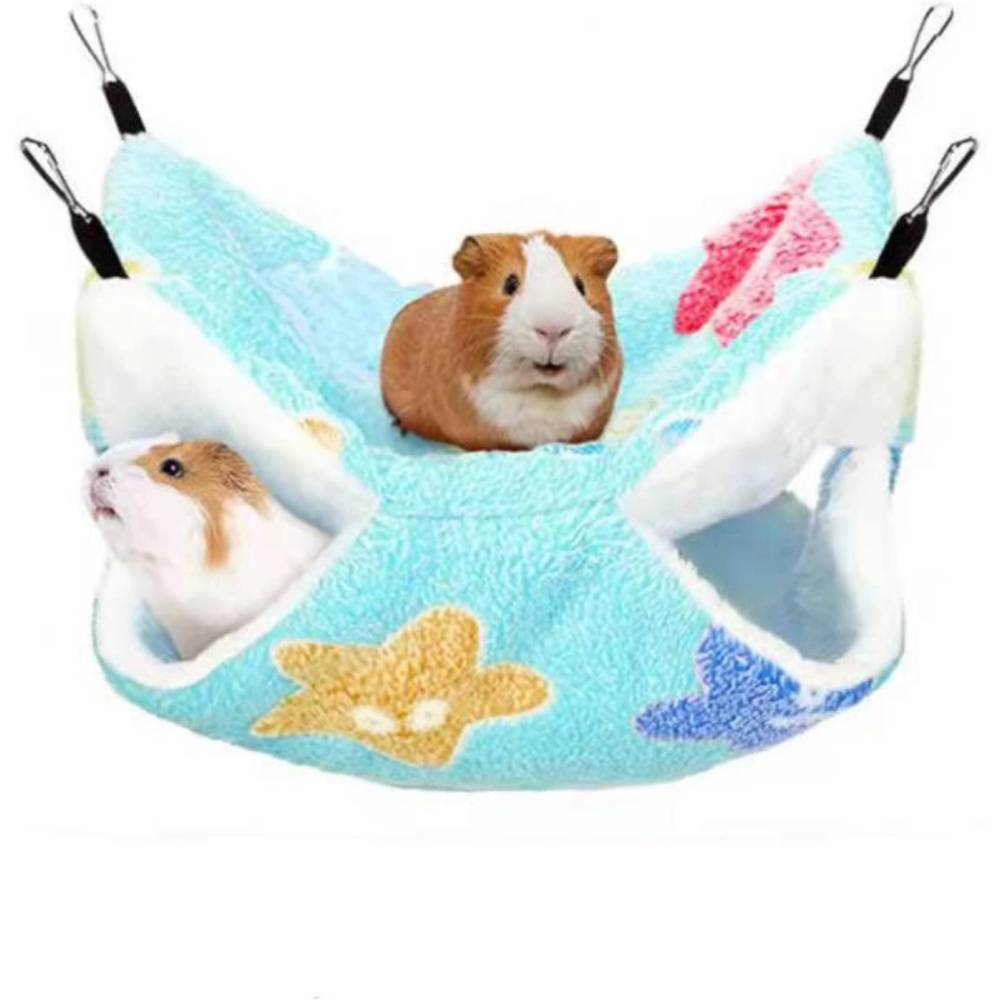 Care hamster et souris-Hamac double couche pour petits animaux - Polaire douce - 34x34 cm - Pour furets, rats et lapins - Living123 - Image 1