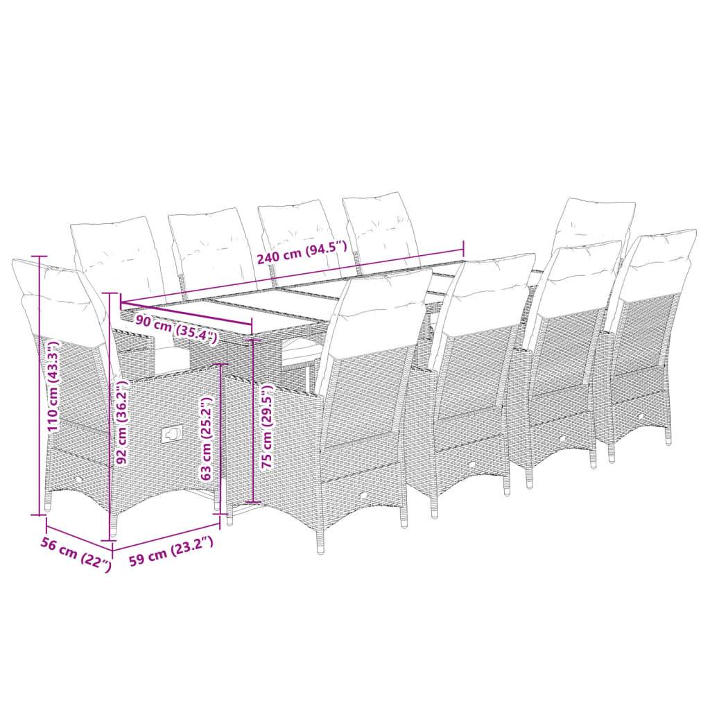 ComfortXL - Table et 10 fauteuils de jardin résine tressée relax avec repose-pieds Marron – ComfortXL Outdoor Living - Image 7