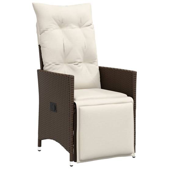 ComfortXL - Table et 10 fauteuils de jardin résine tressée relax avec repose-pieds Marron – ComfortXL Outdoor Living - Image 3