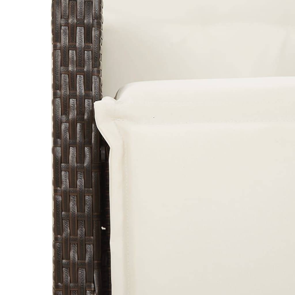 ComfortXL - Table et 10 fauteuils de jardin résine tressée relax avec repose-pieds Marron – ComfortXL Outdoor Living - Image 5