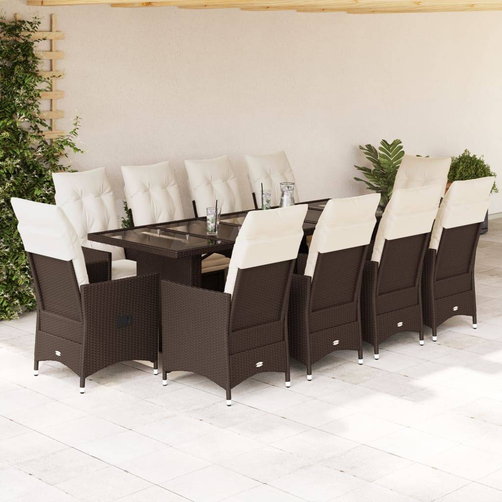 ComfortXL - Table et 10 fauteuils de jardin résine tressée relax avec repose-pieds Marron – ComfortXL Outdoor Living - Image 1