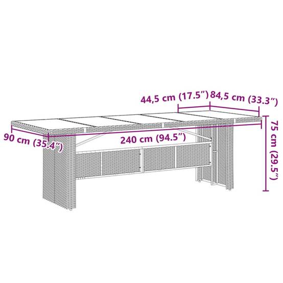 ComfortXL - Table et 10 fauteuils de jardin résine tressée relax avec repose-pieds Marron – ComfortXL Outdoor Living - Image 8