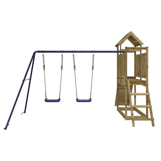 Aire de jeux d'extérieur - Jeu Plein air enfant bois de pin imprégné-JU1477 - Image 7