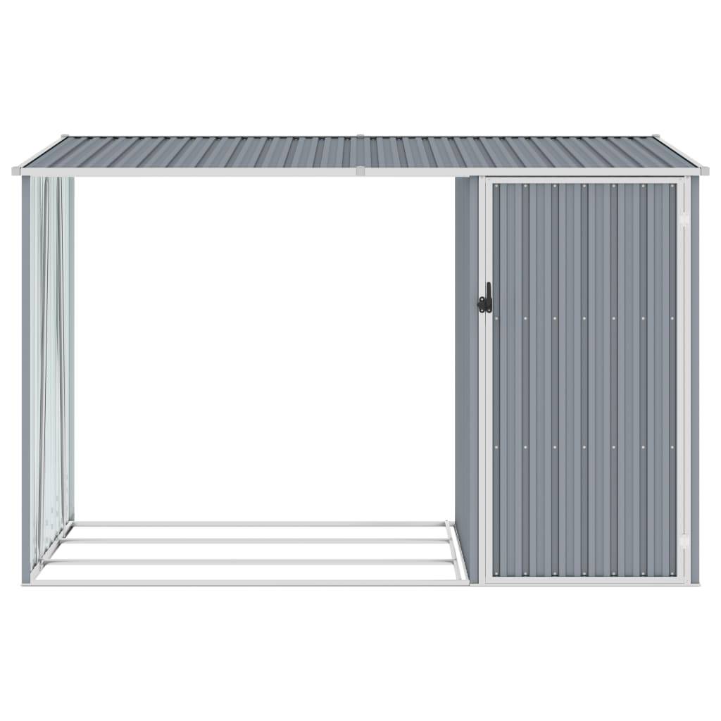 Abri à bois 2.4m² - Abri de jardin Gris 245x98x159 cm Acier galvanisé MAISON CHIC - Image 1