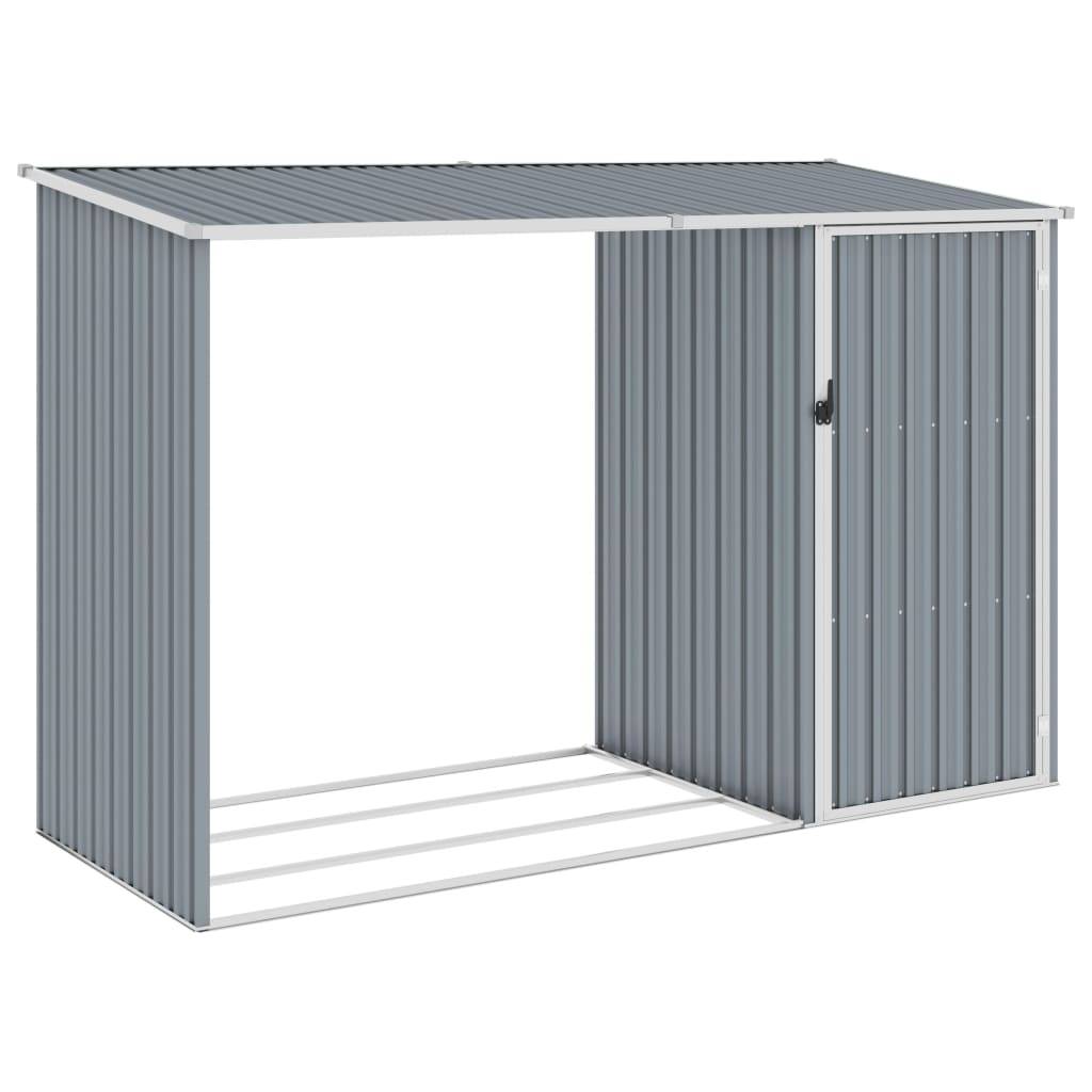Abri à bois 2.4m² - Abri de jardin Gris 245x98x159 cm Acier galvanisé MAISON CHIC - Image 2
