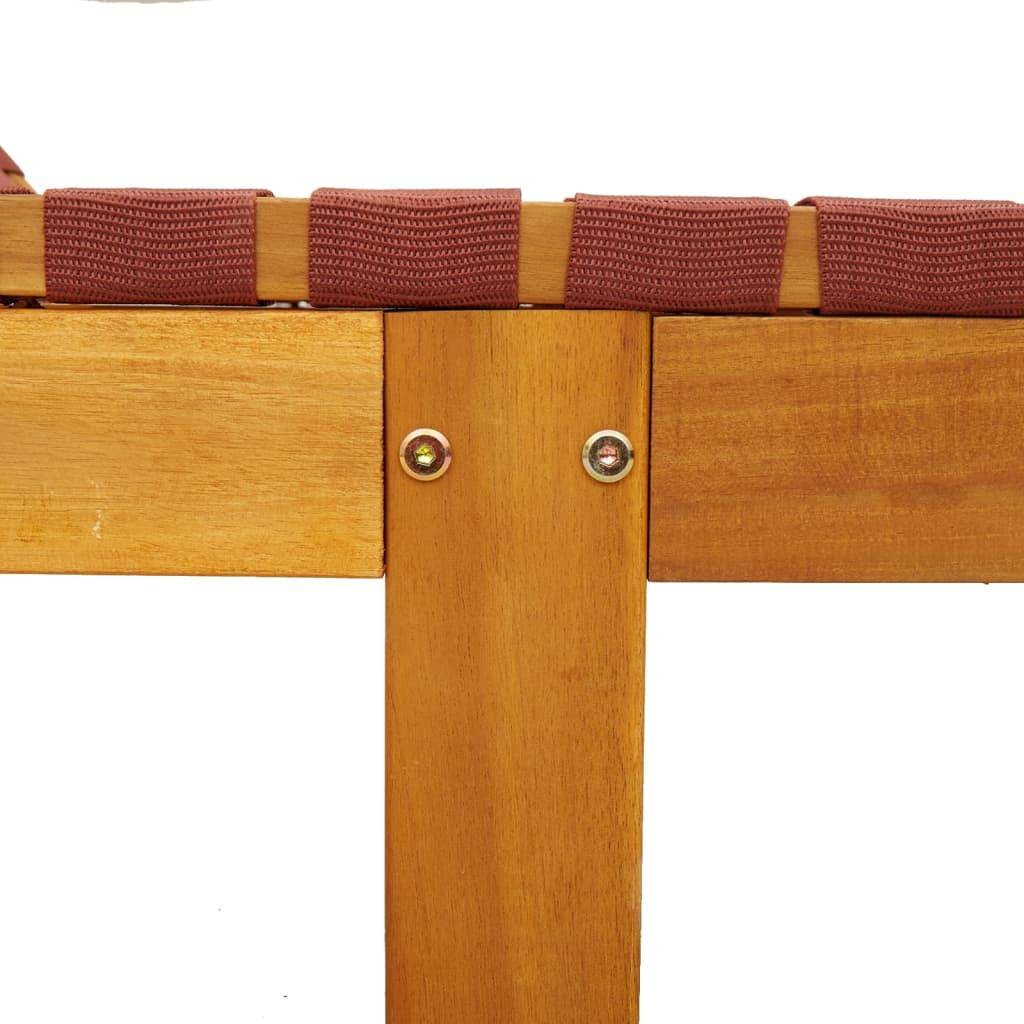 PANGIVO - Chaises longues lot de 2 Rouge bois d'acacia solide et tissu 157 x 55 x 60/74/87 cm - PANGIVO - Image 8