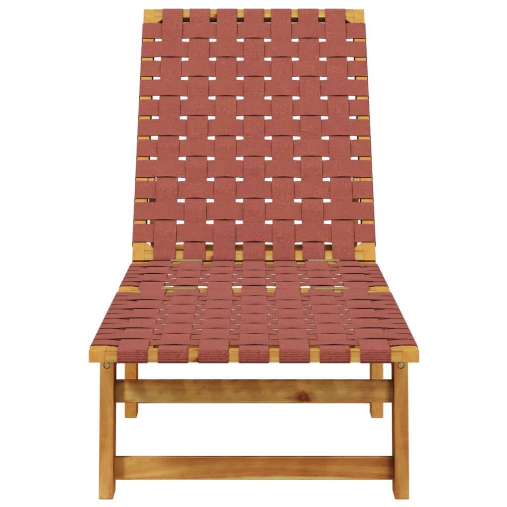 PANGIVO - Chaises longues lot de 2 Rouge bois d'acacia solide et tissu 157 x 55 x 60/74/87 cm - PANGIVO - Image 4