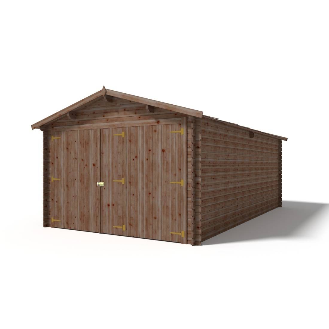 Altanka - Garage en bois - 21m2 - 3.5x6m - imprégné - Ep. 28mm - couleur: marron - GAR20 - ALTANKA - Image 6