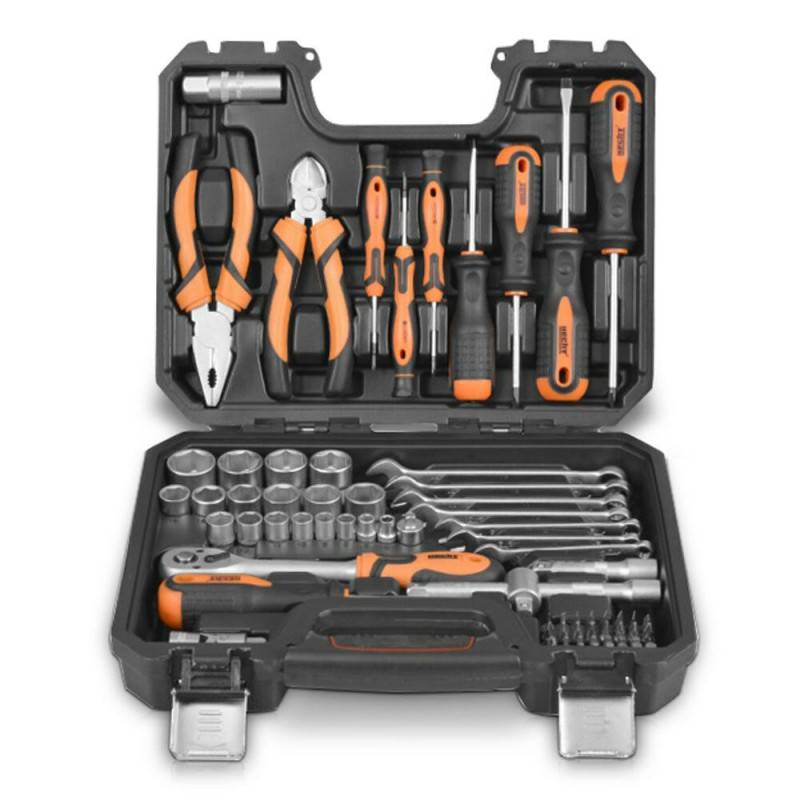 Hecht 2076 Coffret douille mallette et boîte à outils complète 76 pièces - Image 1