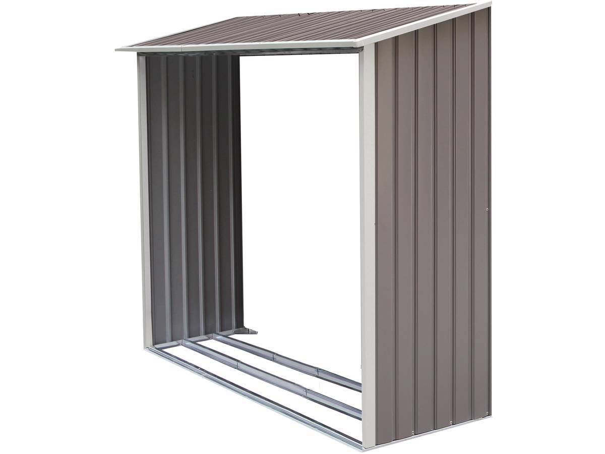 Abri De Jardin Métal "dallas" 5,29 M² Avec Abri Bûche - Taupe -habitat Et Jardin - Image 2