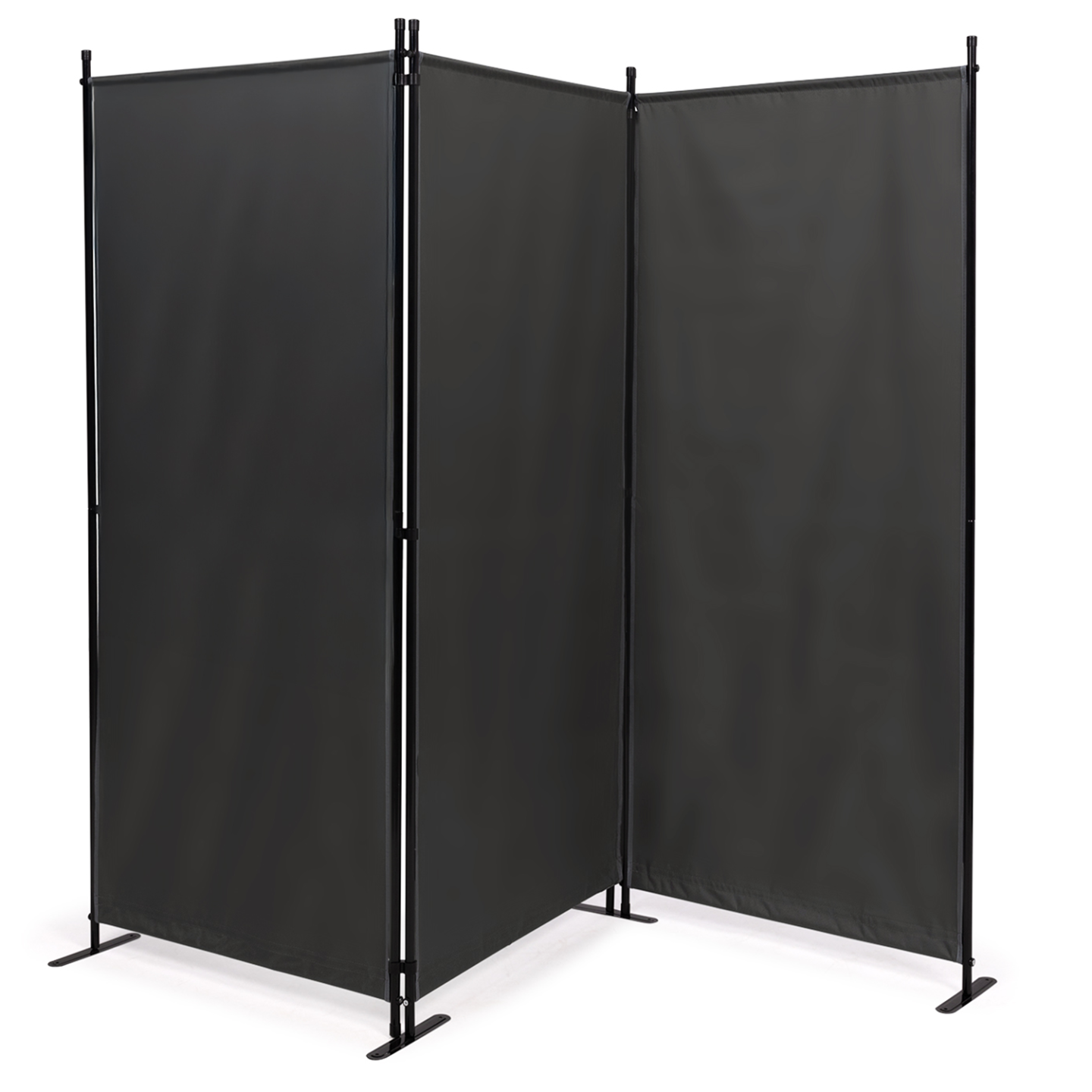 Paravent intérieur et extérieur sur pieds 3 panneaux 250 x 180 cm gris anthracite séparateur store latéral - Image 4