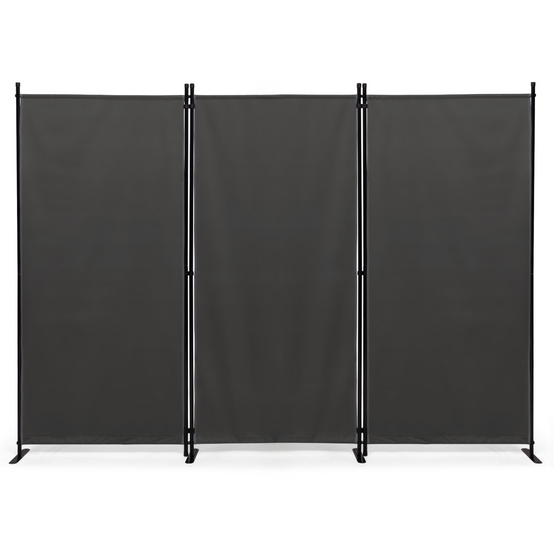Paravent intérieur et extérieur sur pieds 3 panneaux 250 x 180 cm gris anthracite séparateur store latéral - Image 2