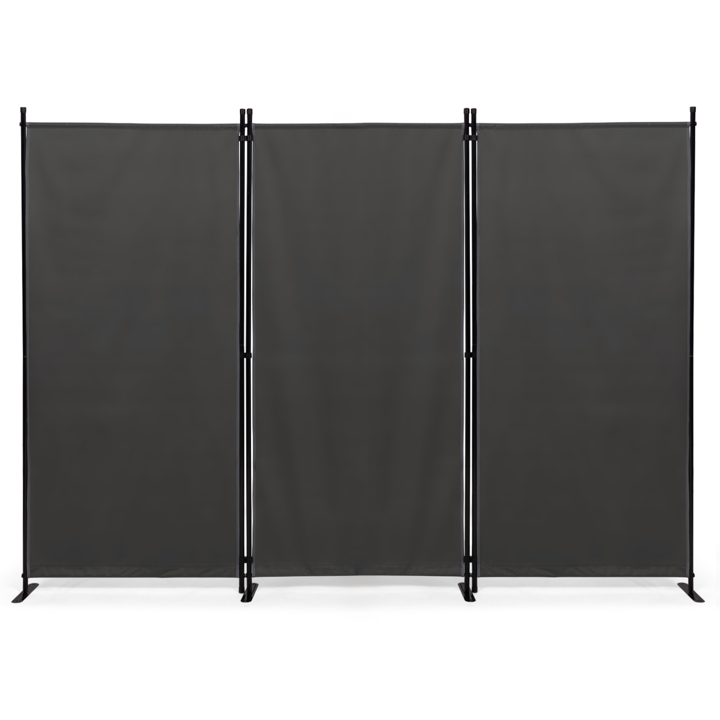 Paravent intérieur et extérieur sur pieds 3 panneaux 250 x 180 cm gris anthracite séparateur store latéral - Image 2